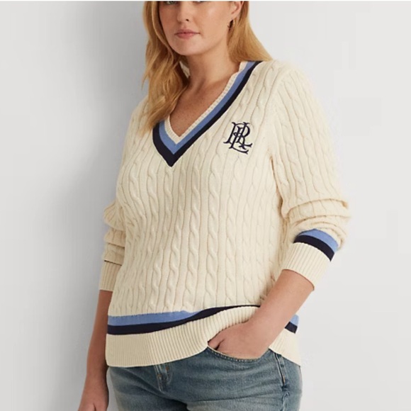 Ralph Lauren Sweaters - Ralph Lauren Cream V-Neck Sweater